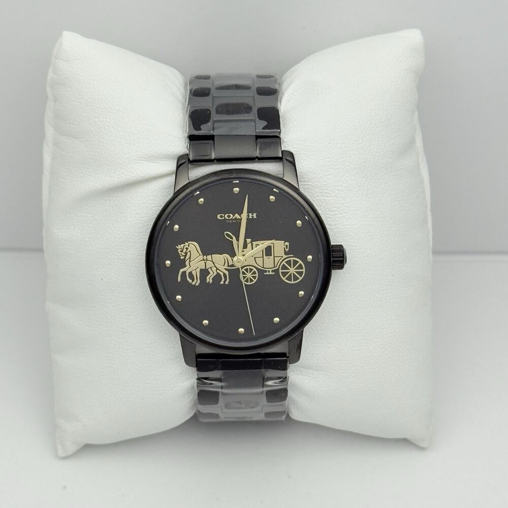 Coach Grand 14502925 Black Dial Black Stainless Steel Bracelet Women’s Watch